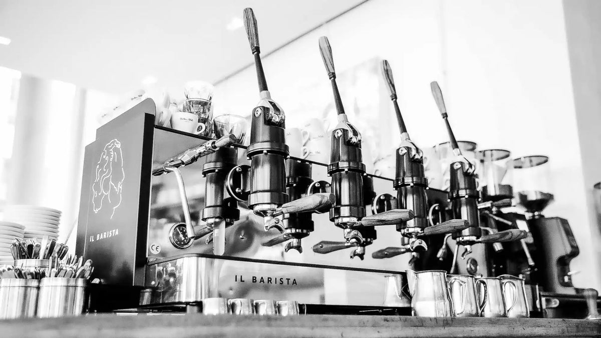 Elaborate espresso machine.
